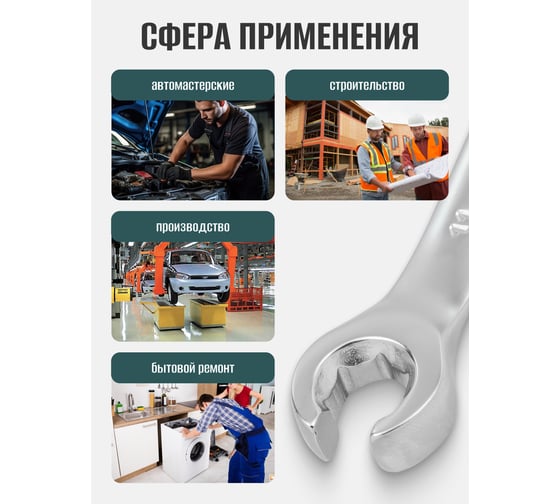 Набор разрезных ключей Rockforce 5пр на полотне RF-5058(47273)