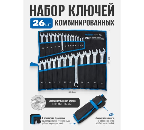 Набор ключей комбинированных Forsage 15грд., 26пр. F-5266P(17117)