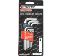 Набор 6-гранных Г-образных ключей Forsage 10  предметов в пластиковом держателе F-5102(6581)