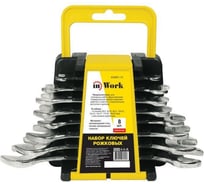 Набор двухсторонних рожковых ключей InWork 8-22 мм, хромованадиевая сталь, матовое хромирование, 8 шт. 630801-13