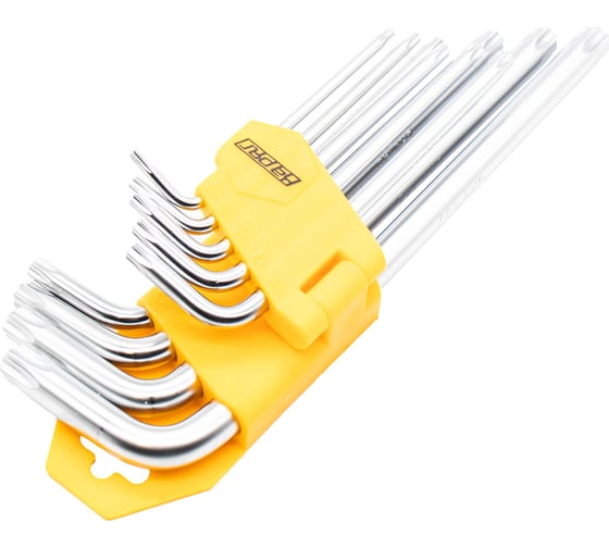 Набор ключей TORX-профиль ВАРЯГ 9 предметов, Т10-Т50, удлиненные, (6/36) 00938