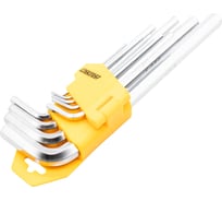 Набор ключей шестигранников ВАРЯГ 9 предметов, 1.5-10 мм, удлиненные (12/36) 00937