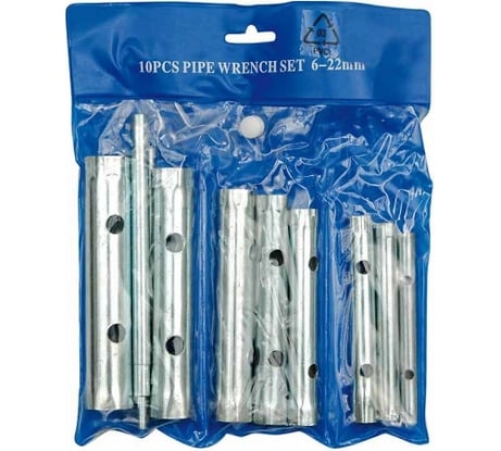 Набор ключей TOYA 10 предметов 6-22мм трубчатые сумка 52900