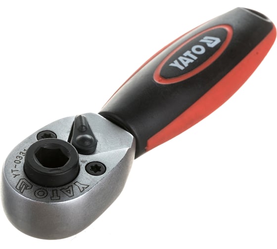 Трещотка YATO для бит и гол. 1/4" CrV 106мм YT-0331 37130331 092 1
