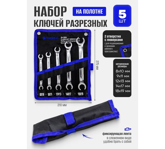 Набор разрезных ключей Forsage 5 предметов, на полотне F-5058(47329)