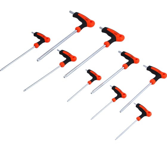 Набор Т-образных имбусовых ключей Torx ЕРМАК T10-T15-T20-T25-T27-T30-T40-T45-T50 633-029