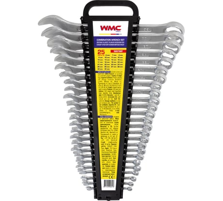 Набор ключей комбинированных WMC TOOLS 25 предметов, в пластиковом держателе WMC-5261MP(50007)