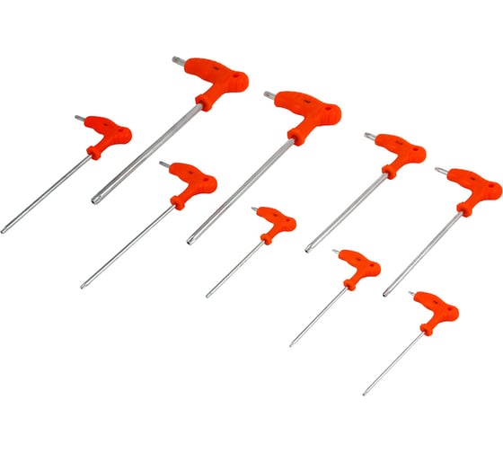 Набор ключей ЕРМАК TORX Т-образные T10-T15-T20-T25-T27-T30-T40-T45-T50р 633-028
