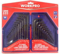 Ключи 6-гранные WORKPRO длинные 30шт ММ/Дюйм в боксе PRO WP222018