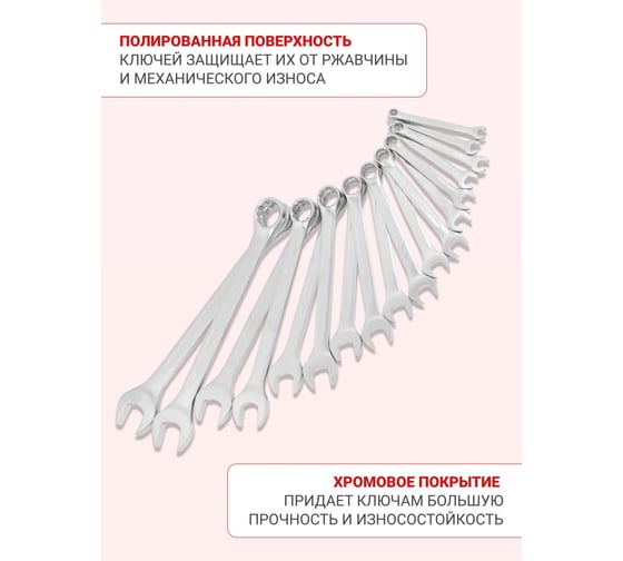 Набор комбинированных ключей Forcekraft 18 предметов на полотне FK-5181(29934)