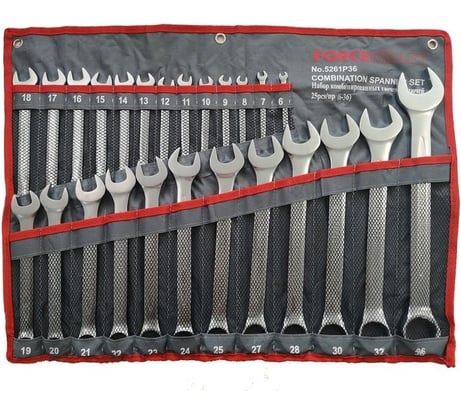 Набор ключей Forcekraft комбинированных 25 пр, на полотне FK-5261P36(29936)