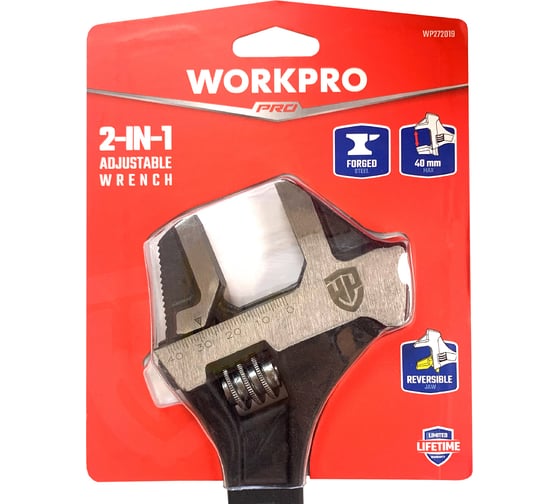 Ключ разводной строительный WORKPRO 40 мм WP272019