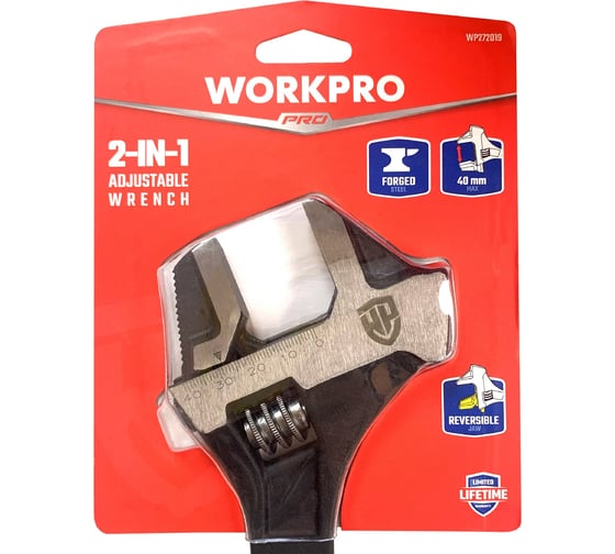 Ключ разводной строительный WORKPRO 40 мм WP272019
