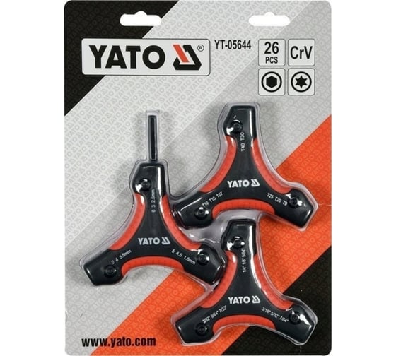 Набор торцовых ключей YATO Hex и Torx 26 предметов YT-05644