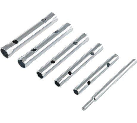 Набор торцевых трубчатых ключей ТУНДРА оцинкованные, 8 - 17 мм, вороток, 6 предметов 1550261