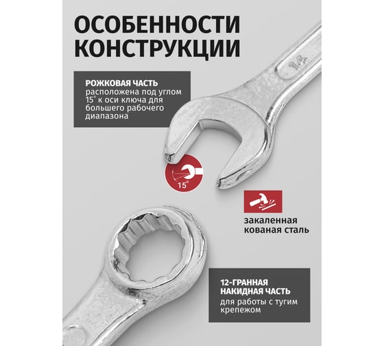 Набор комбинированных ключей YATAFORCE 12 предметов в пластиковом держателе YF-5123MP(60496)