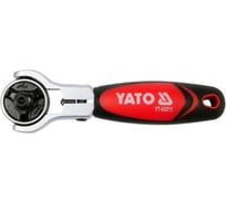 Трещотка YATO 1/4" 72Т 115мм, реверсивная резинопластиковая ручка YT-03311