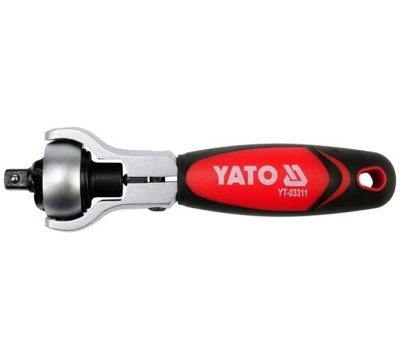 Трещотка YATO 1/4" 72Т 115мм, реверсивная резинопластиковая ручка YT-03311