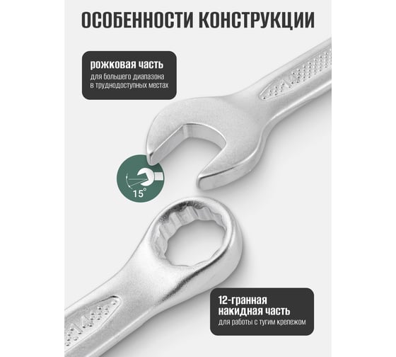 Набор ключей комбинированных Rockforce 25 предметов 6-28,30,32мм RF-5261P Premium(60778)