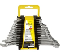 Набор комбинированных ключей InWork 6-22 мм, хромованадиевая сталь, матовое хромированное покрытие, 12 шт. 631201-23