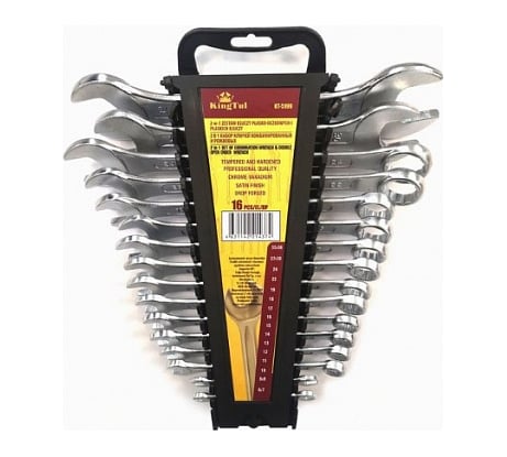 Набор комбинированных и рожковых ключей KINGTUL 16пр.,в пластиковом держателе 47227 KT-5199