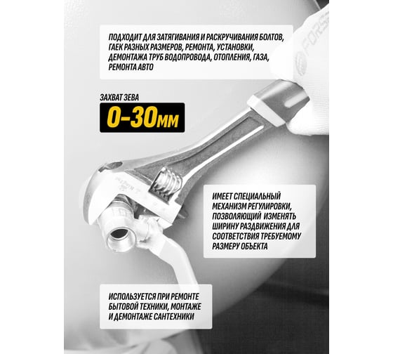 Разводной ключ KINGTUL с прорезиненной рукояткой 10"-250мм, в блистере KT-02001-10(12909)