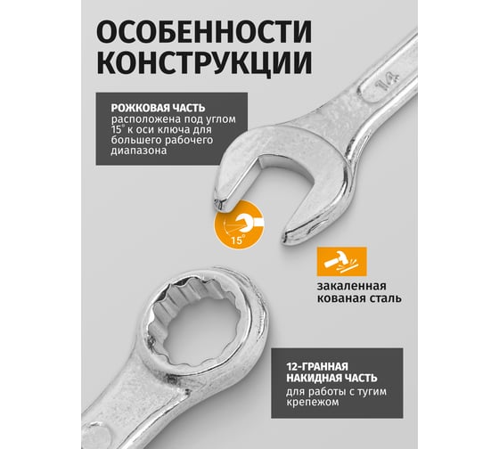 Ключи комбинированные MEGATOOLS набор 12 предметов (6-14, 17, 19, 22мм) в пласт. держателе MT-5123MP(58931)