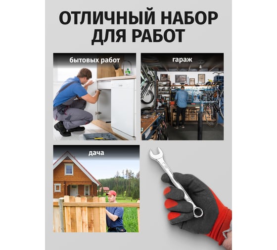 Ключи комбинированные MEGATOOLS набор 12 предметов (6-14, 17, 19, 22мм) в пласт. держателе MT-5123MP(58931)