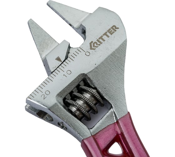 Разводной ключ RITTER Ultra Slim 120 мм, 6", ультратонкие губки, укороченная рукоятка, сталь CR-V, хром HT572150