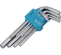 Набор шестигранных ключей Smartbuy (HEX) 9 шт, длинные HEX:1.5,2,2.5,3,4,5,6,8,10, CR-V, tools SBT-HSL-9p1