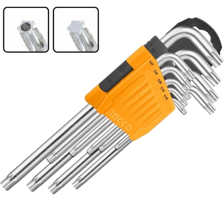 Набор шестигранников INGCO TORX Т10-Т50 мм Extra Long INDUSTRIAL HHK13092