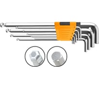 Набор шестигранников с шаром INGCO 1,5-10 мм. Extra Long INDUSTRIAL HHK12092