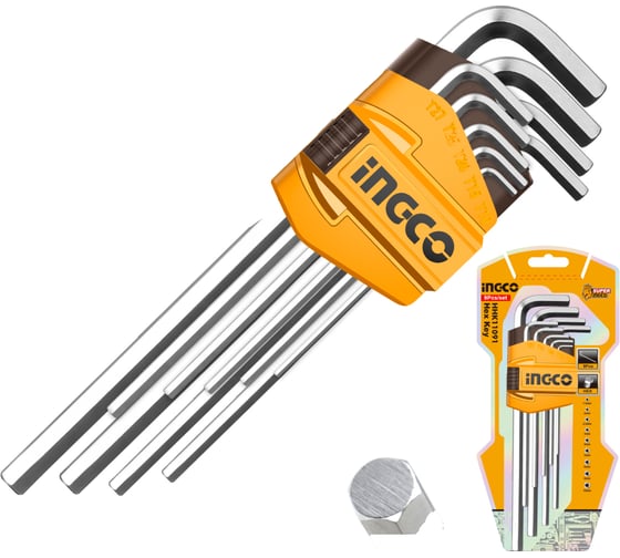 Набор шестигранников INGCO HEX Long 1,5-10мм. INDUSTRIAL HHK11091
