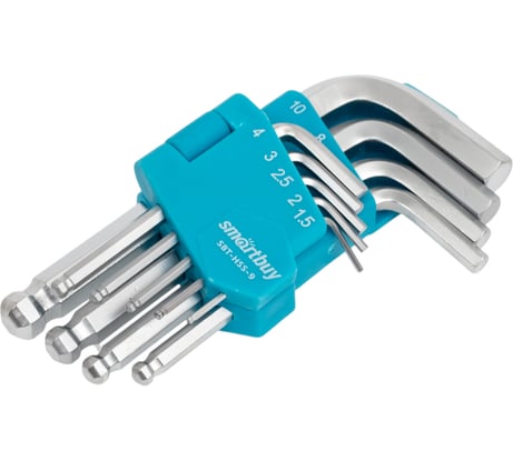 Набор шестигранных ключей Smartbuy HEX c шаром, 9 шт CR-V, SBT-HSS-9