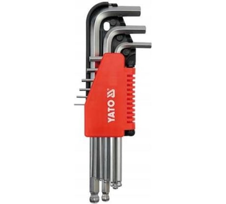 Набор шестигранных ключей YATO 9 шт. 2,0-10мм, с шаром CrV YT-0507