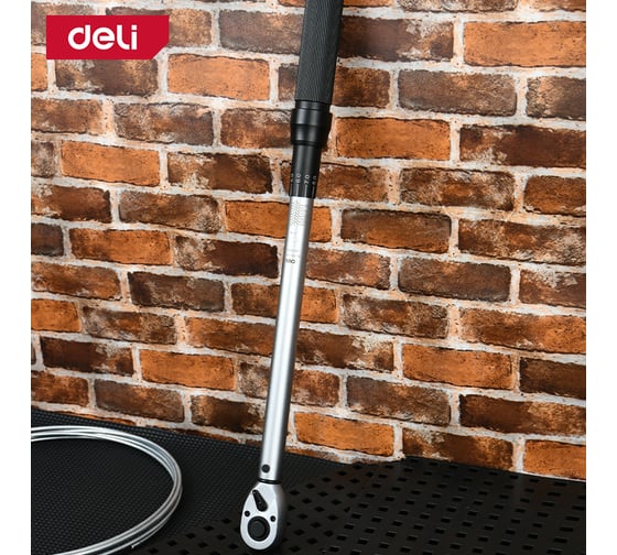 Динамометрический ключ предельный DELI DL-YN-40200 40-200 Нм, 1/2", головка Cr-Mo, 72 зуба, противоскользящая рукоятка, кейс 167246