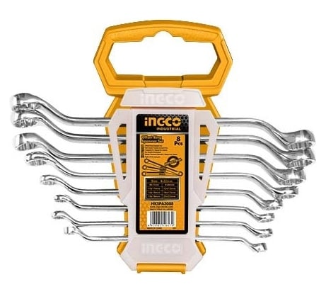 Набор накидных изогнутых ключей INGCO 6-22 мм 8 пред. HKSPA3088