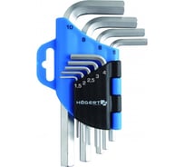 Набор шестигранных Г-образных ключей HOEGERT TECHNIK 1,5-10 мм, CrV, 9 шт HT1W802