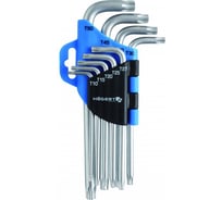 Набор Г-образных ключей HOEGERT TECHNIK TORX, T10-T50, Crv, 9 шт HT1W814
