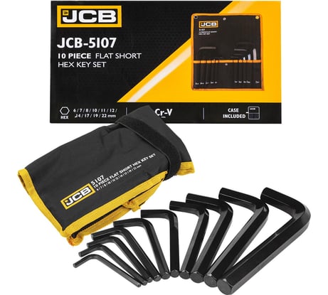 Набор ключей 6-гранных Г-образных JCB 10 предметов JCB-5107(60960)