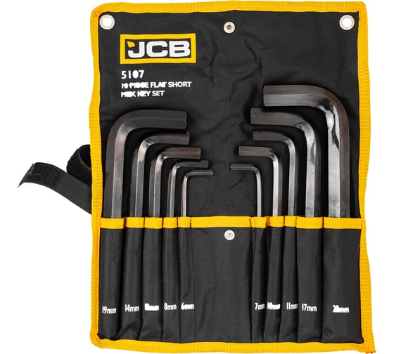 Набор ключей 6-гранных Г-образных JCB 10 предметов JCB-5107(60960)