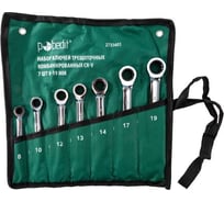 Набор комбинированных трещоточных ключей Pobedit Cr-V 8-19 мм, 7 шт. 2735603