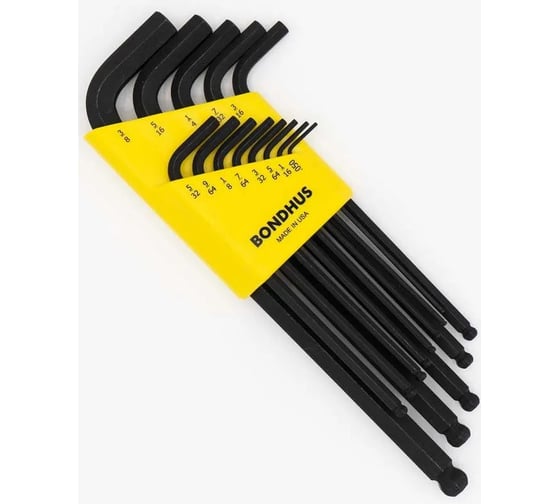 Набор из 13 дюймовых черных ключей с шариком BONDHUS L (.050-3/8) 10937