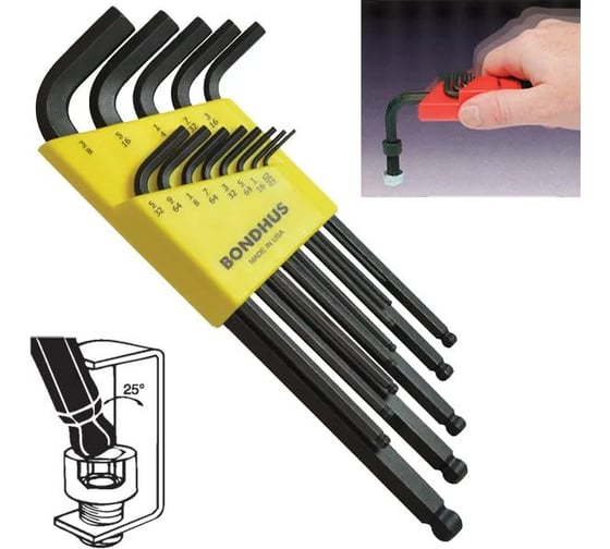 Набор из 13 дюймовых черных ключей с шариком BONDHUS L (.050-3/8) 10937