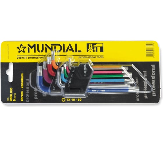 Набор цветных ключей torx MUNDIAL 9 шт. 0367.090 1