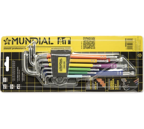 Набор цветных ключей torx MUNDIAL 9 шт. 0368.090 1