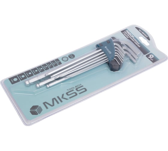 Набор удлиненных шестигранных ключей MKSS Toolbox с шаровым наконечником MKSS NK1013
