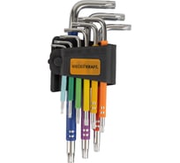 Набор ключей WIEDERKRAFT TORX 1,5-10 мм, 9 шт, сталь S2 WDK-TS1050
