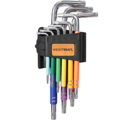 Набор ключей WIEDERKRAFT TORX 1,5-10 мм, 9 шт, сталь S2 WDK-TS1050 1