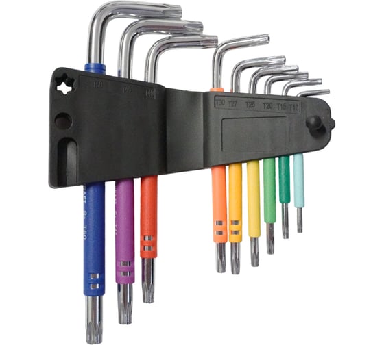 Набор ключей WIEDERKRAFT TORX 1,5-10 мм, 9 шт, сталь S2 WDK-TS1050